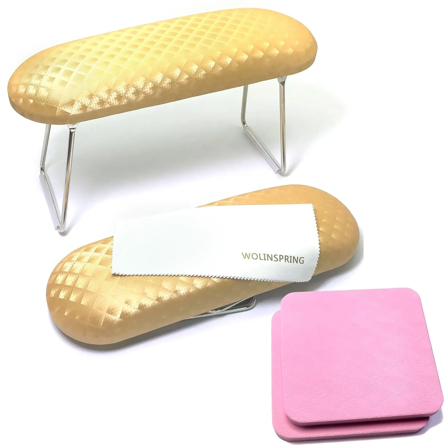 Nail Arm Rest, Hand Rest for Nail Microfiber Soft Leather Manicure Nail Rest with Non-Slip,  Professional Hand Pillow Cushion Table Desk Station for Nail Techs Use (Pink)