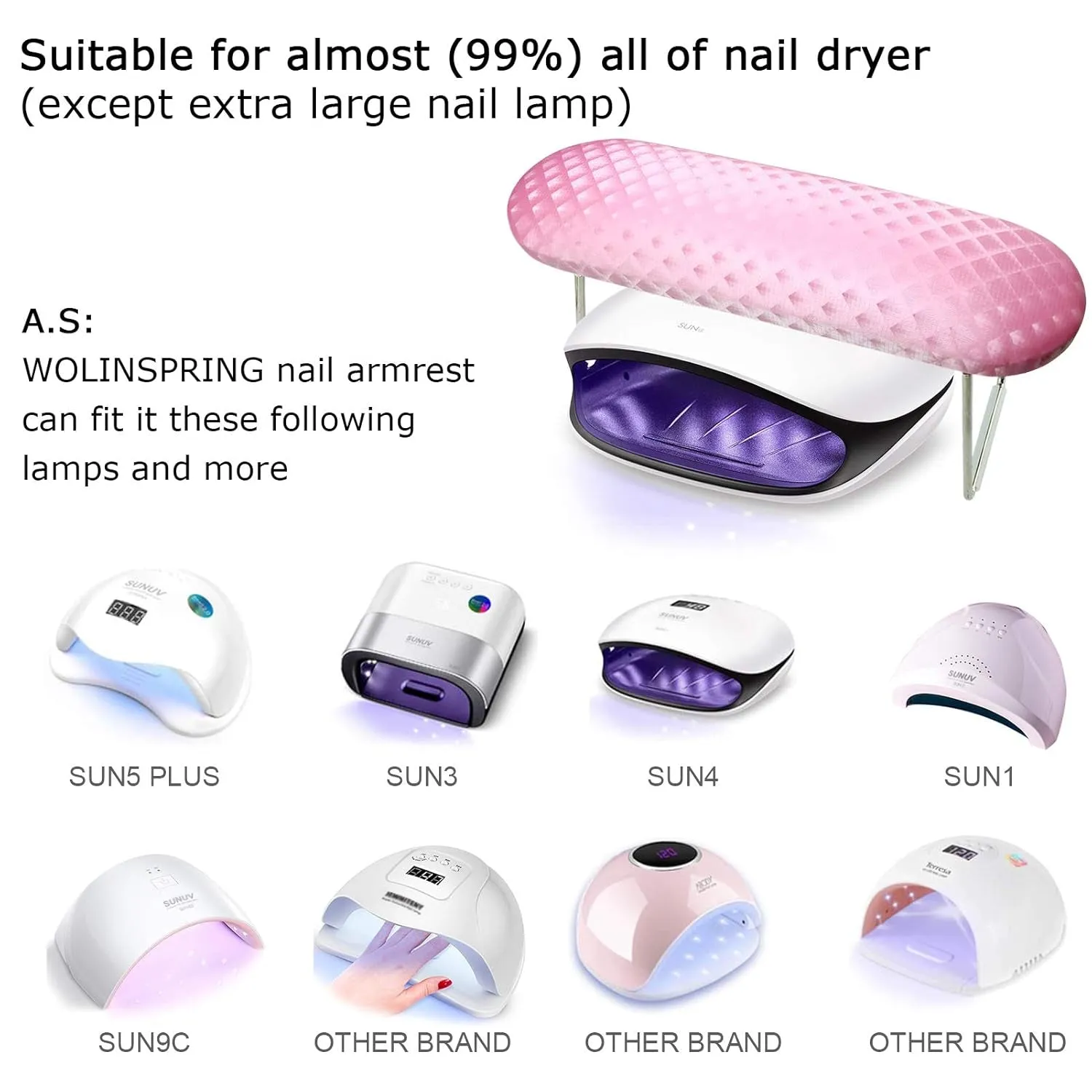 Nail Arm Rest, Hand Rest for Nail Microfiber Soft Leather Manicure Nail Rest with Non-Slip,  Professional Hand Pillow Cushion Table Desk Station for Nail Techs Use (Pink)