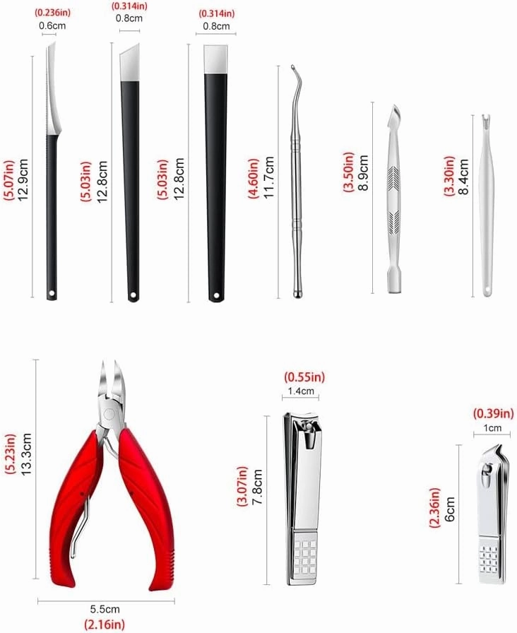 Nail Clippers Kit 6/7/8 Piece Set of Nail Clippers Set Nail Set Personal Care Set Professional Pedicure Set Beauty Set Pedicure Tools for Feet (Color : Red, Size : 7-Piece Set)