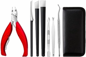 Nail Clippers Kit 6/7/8 Piece Set of Nail Clippers Set Nail Set Personal Care Set Professional Pedicure Set Beauty Set Pedicure Tools for Feet (Color : Red, Size : 8-Piece Set)