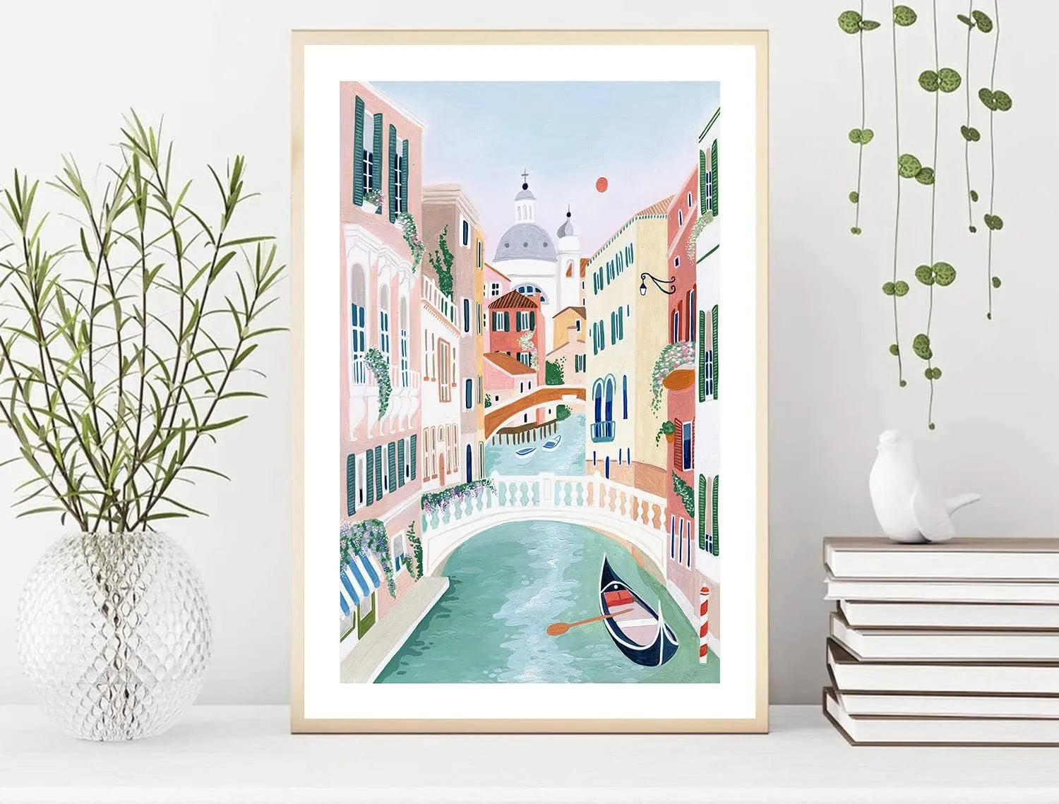 Nationcog Venice Art Print, Venezia Italy Art Print, Venice Painting, Travel Gift, Travel Poster, Engagement, Wedding, Anniversary, Housewarming Gift (Unframed) (11x14)