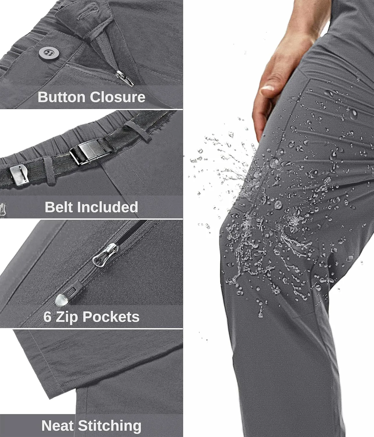NATUVENIX Hiking Pants Men Lightweight Mens Travel Pants Stretchy Work Pants for Men Quick Dry Fishing Pants Outdoor