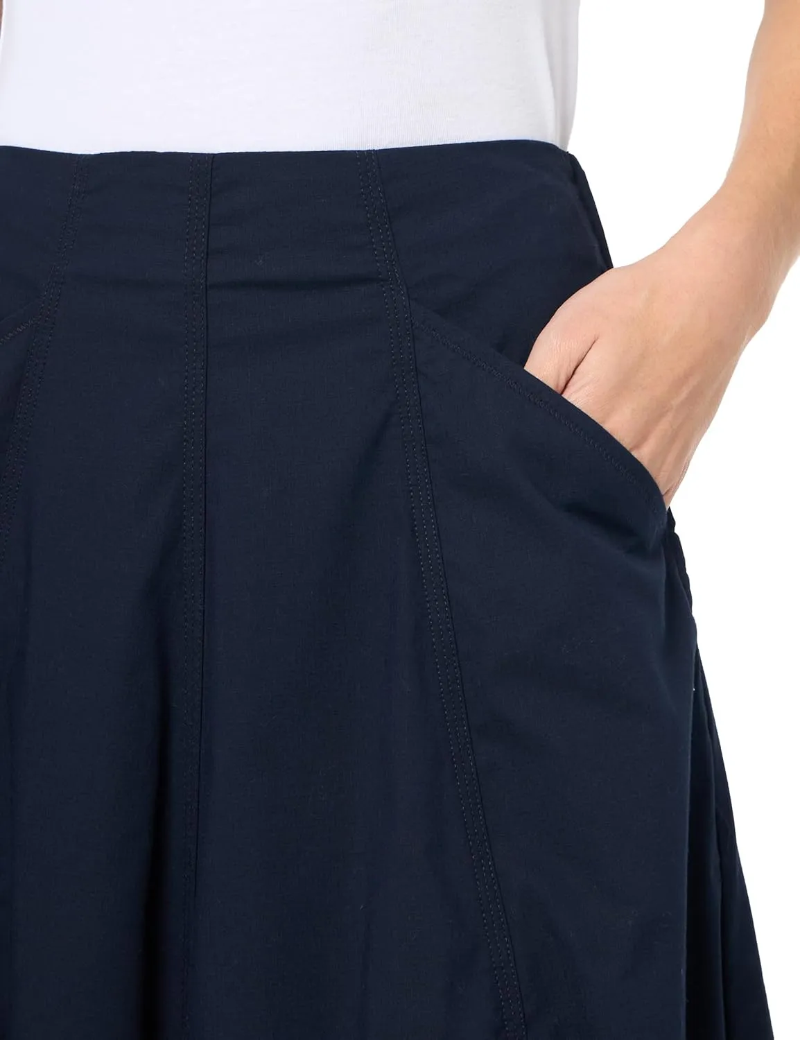 Nautica Women's Ripstop Midi Solid Skirt