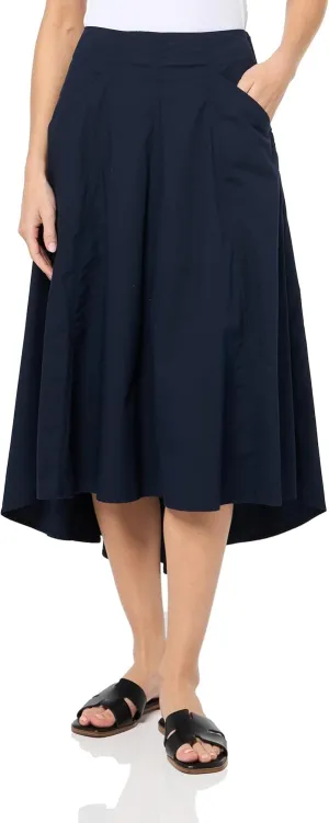 Nautica Women's Ripstop Midi Solid Skirt