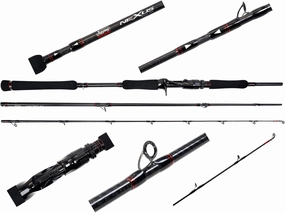 Nexus 2.0 Travel Fishing Rods, 3-Piece Spinning Rods, 24T Toray Carbon Fiber, Premium Hard Shell Travel Case