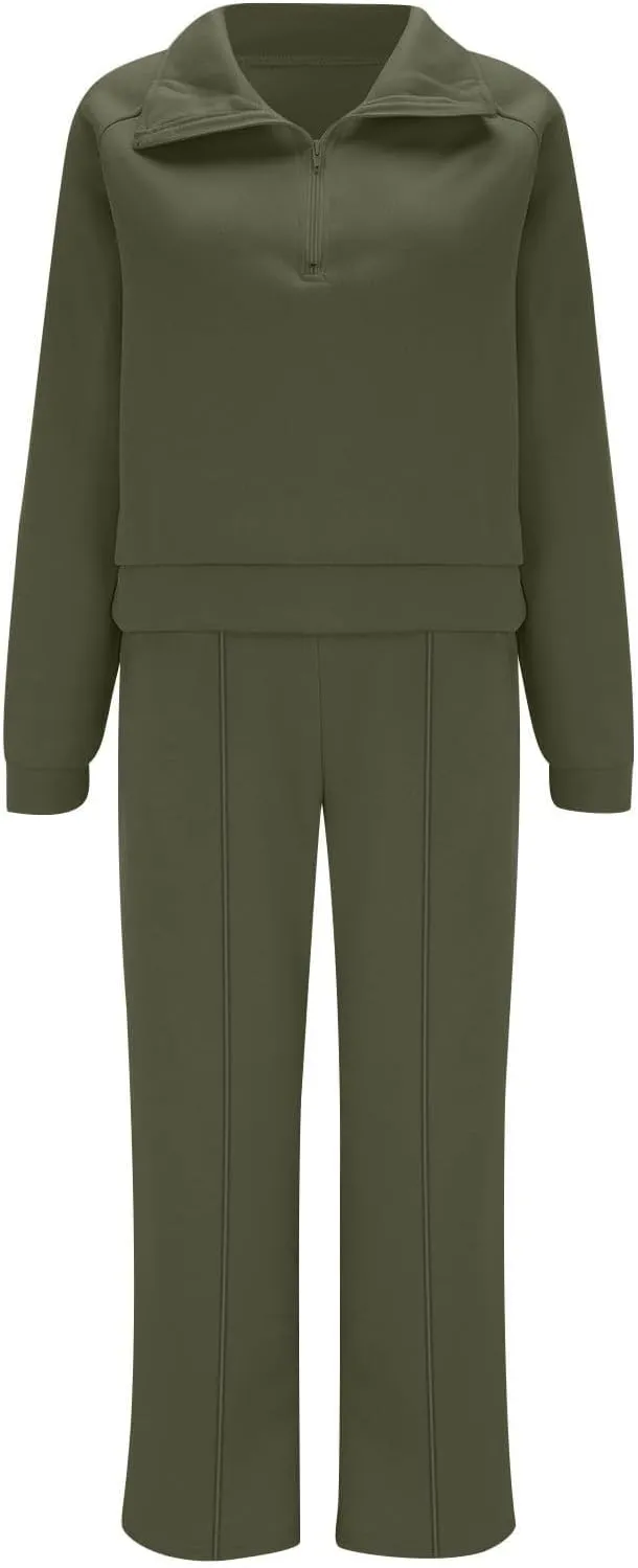 Oversized Sweatshirt Sweatpants Tracksuit Fold Over Yoga Pants Matching Workout Sets Casual Outfit Fashion Sweatpants