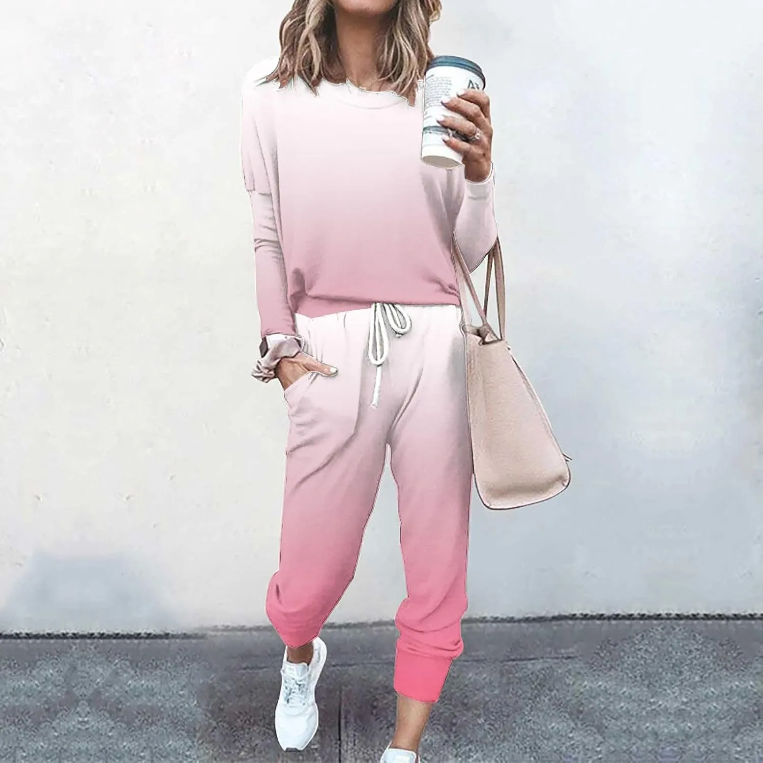 Pants Suit for Women Set Quarter Zip Sweatshirt Wide Leg Sweatpant Set Tracksuit Long Sleeve Tracksuit Joggers Sets