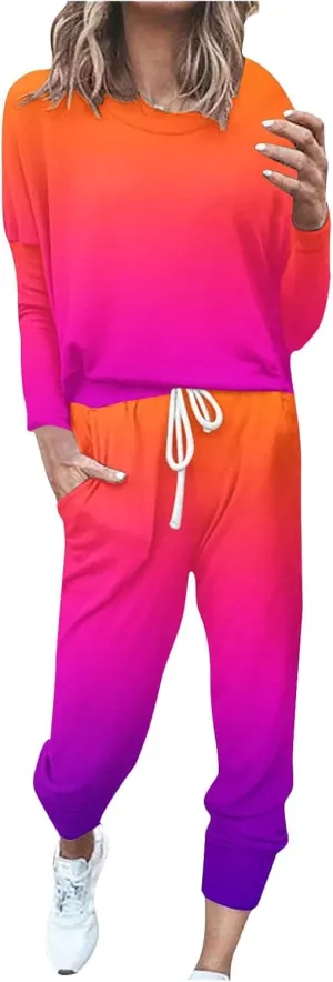 Pants Suit for Women Set Quarter Zip Sweatshirt Wide Leg Sweatpant Set Tracksuit Long Sleeve Tracksuit Joggers Sets