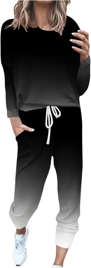 Pants Suit for Women Set Quarter Zip Sweatshirt Wide Leg Sweatpant Set Tracksuit Long Sleeve Tracksuit Joggers Sets
