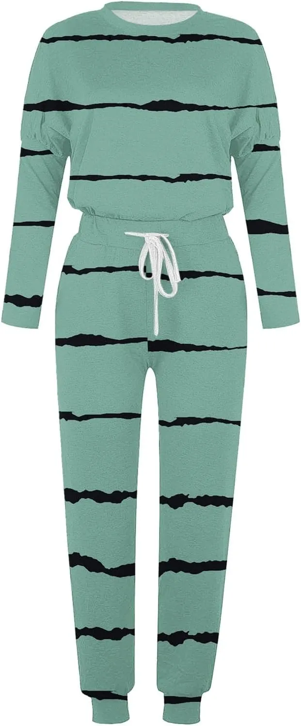 Pants Suit for Women Sleeve Crewneck Pullover Tops and Long Pants Tracksuit Long Sleeve Shirts Wide Leg Trousers