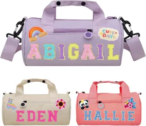 Personalized Dance Bag Girls Yoga Dance Ballet Bag With Name Patch Travel Duffel Bag Personalized Sport Gym Bag for Toddler,Custom Dance Duffle,Travel for Girls,Kids