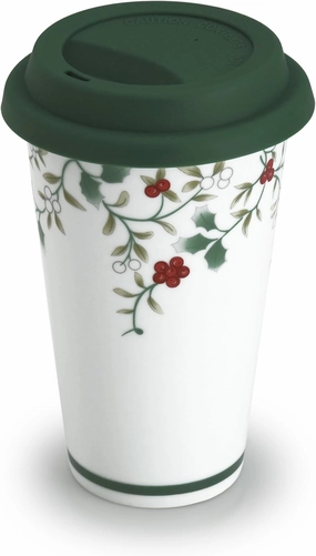 Pfaltzgraff Winterberry Porcelain Travel Mug (5-3/4-Inch) -