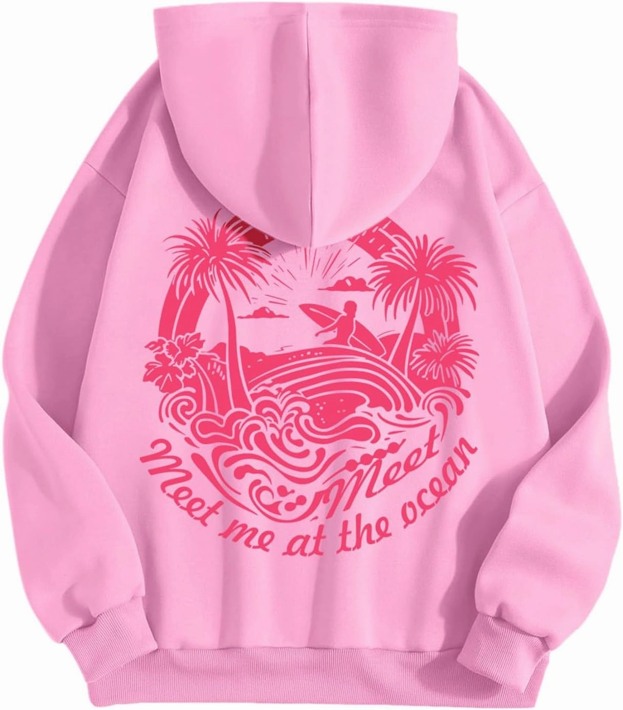 Pink Preppy Sweatsuits Women 2 Piece Outfit Graphic Pink Hoodie Jogger Pants Machting Lounge Sets Tracksuit 2024