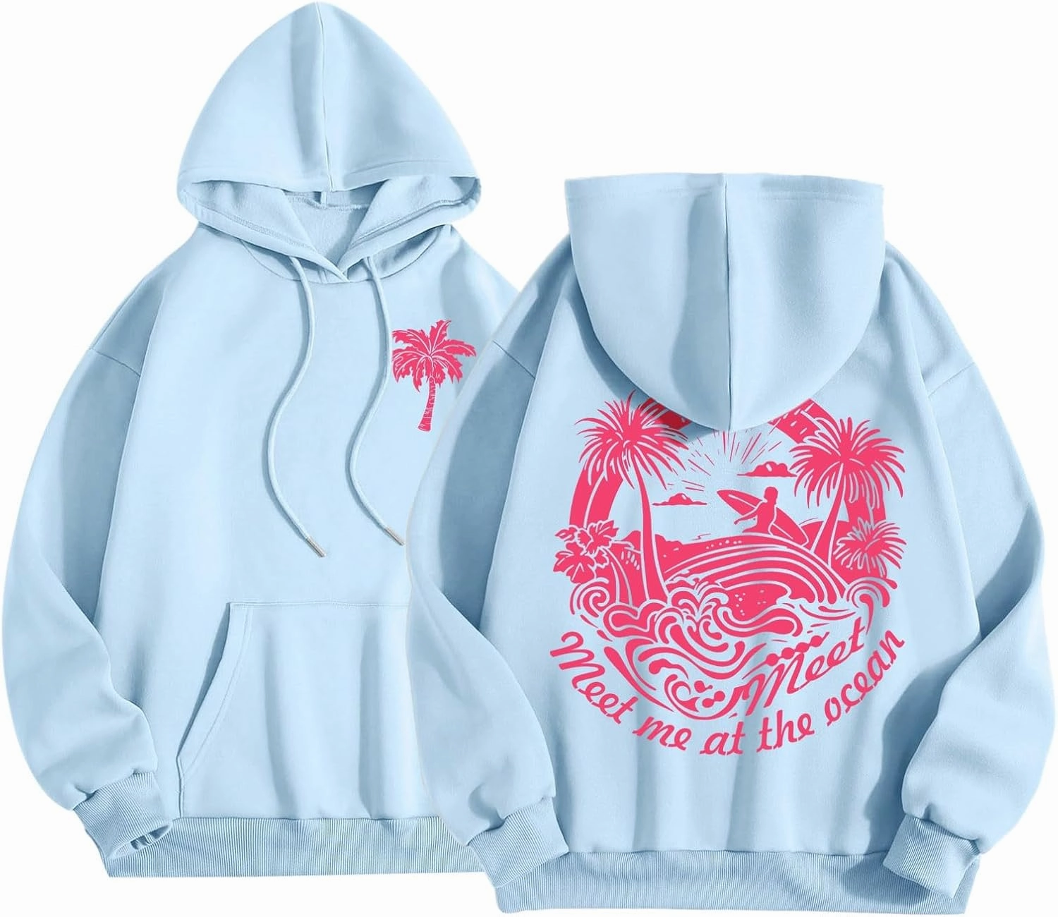 Pink Preppy Sweatsuits Women 2 Piece Outfit Graphic Pink Hoodie Jogger Pants Machting Lounge Sets Tracksuit 2024