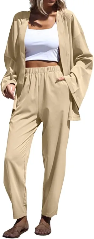 Plus Size Two Piece Sets for Women 2025 Summer Casual Loose Top Wide Leg Pants Matching Tracksuit Sweatsuit Sets