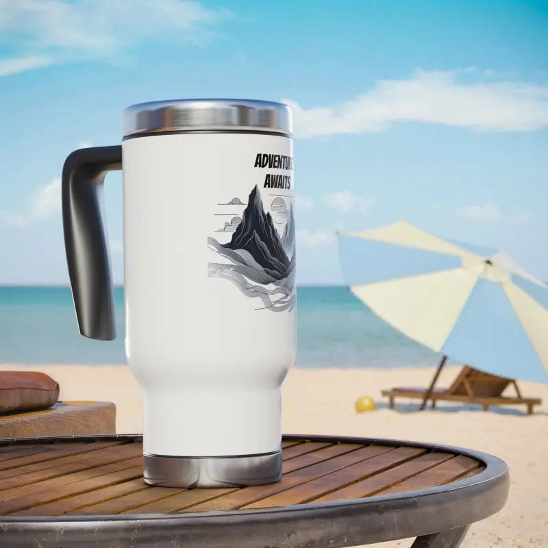 Premium Glossy White Stainless Steel Travel Mug 14oz