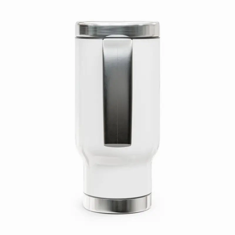 Premium Glossy White Stainless Steel Travel Mug 14oz
