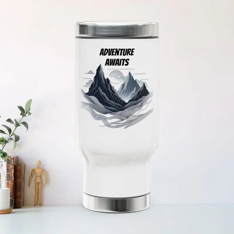 Premium Glossy White Stainless Steel Travel Mug 14oz
