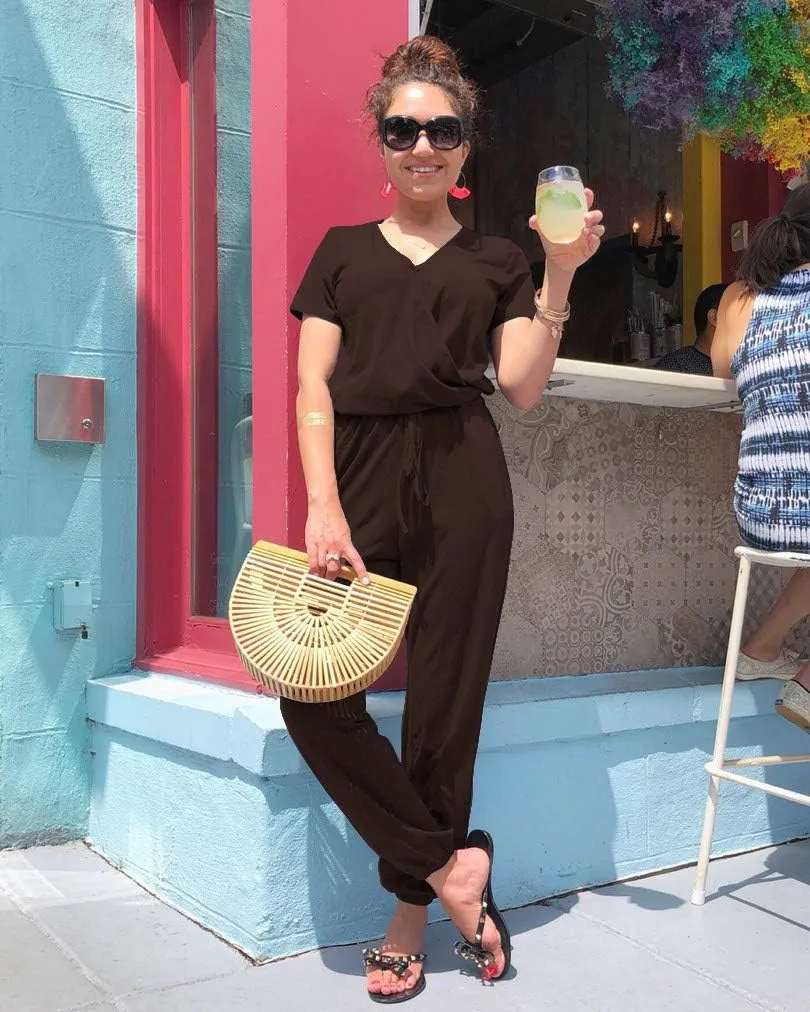PRETTYGARDEN Jumpsuits for Women 2025 Spring Summer Casual Dressy Short Sleeve Romper Airport Vacation Travel Outfits
