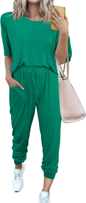 PRETTYGARDEN Women's Two Piece Lounge Sets 2025 Spring Summer Jogger Pants Vacation Outfits Travel Airplane Matching Clothes