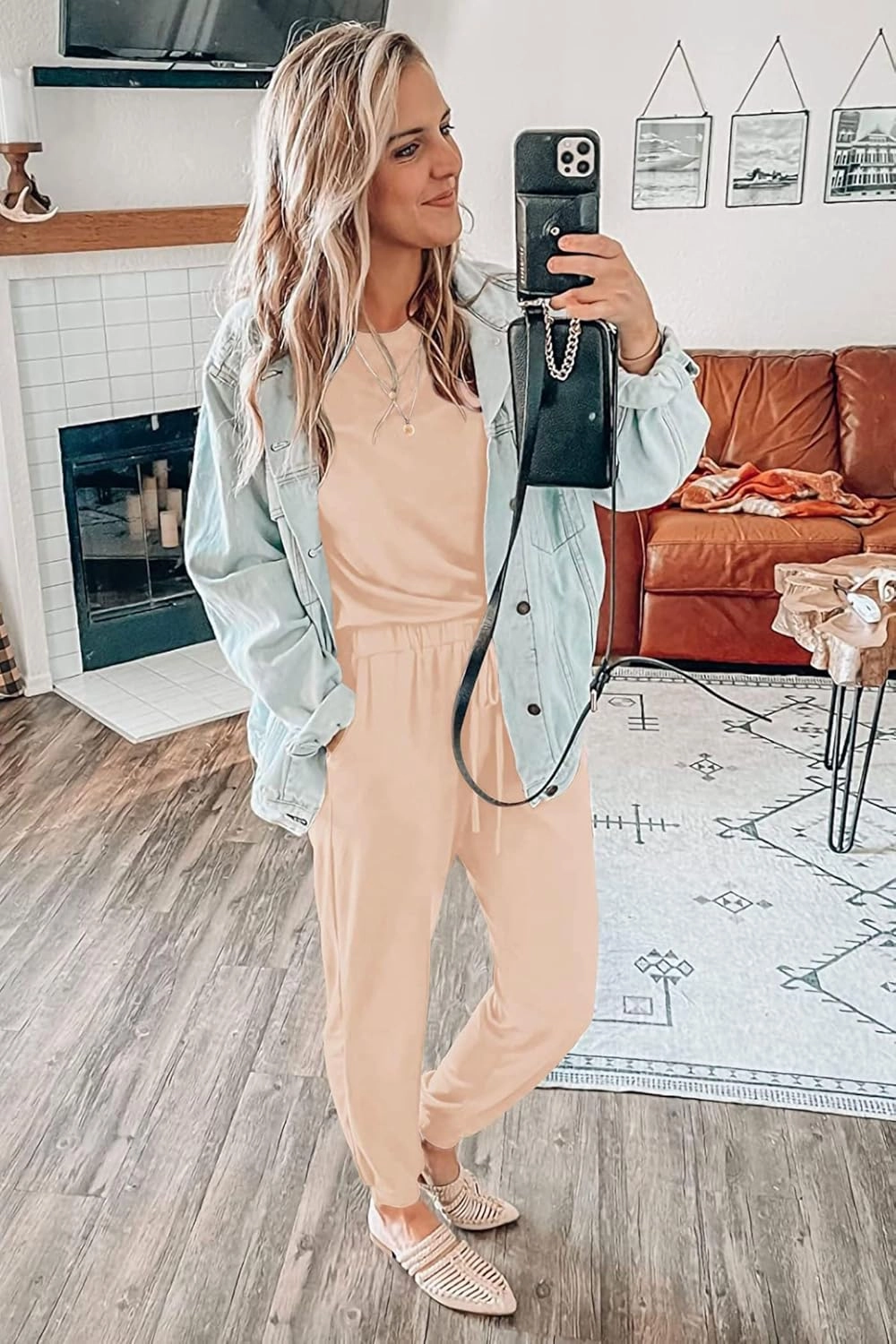 PRETTYGARDEN Women's Two Piece Lounge Sets 2025 Spring Summer Jogger Pants Vacation Outfits Travel Airplane Matching Clothes