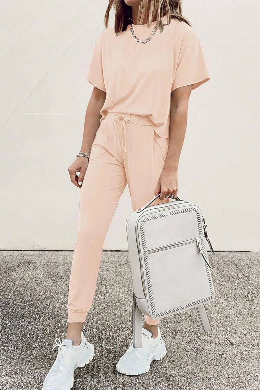 PRETTYGARDEN Women's Two Piece Lounge Sets 2025 Spring Summer Jogger Pants Vacation Outfits Travel Airplane Matching Clothes