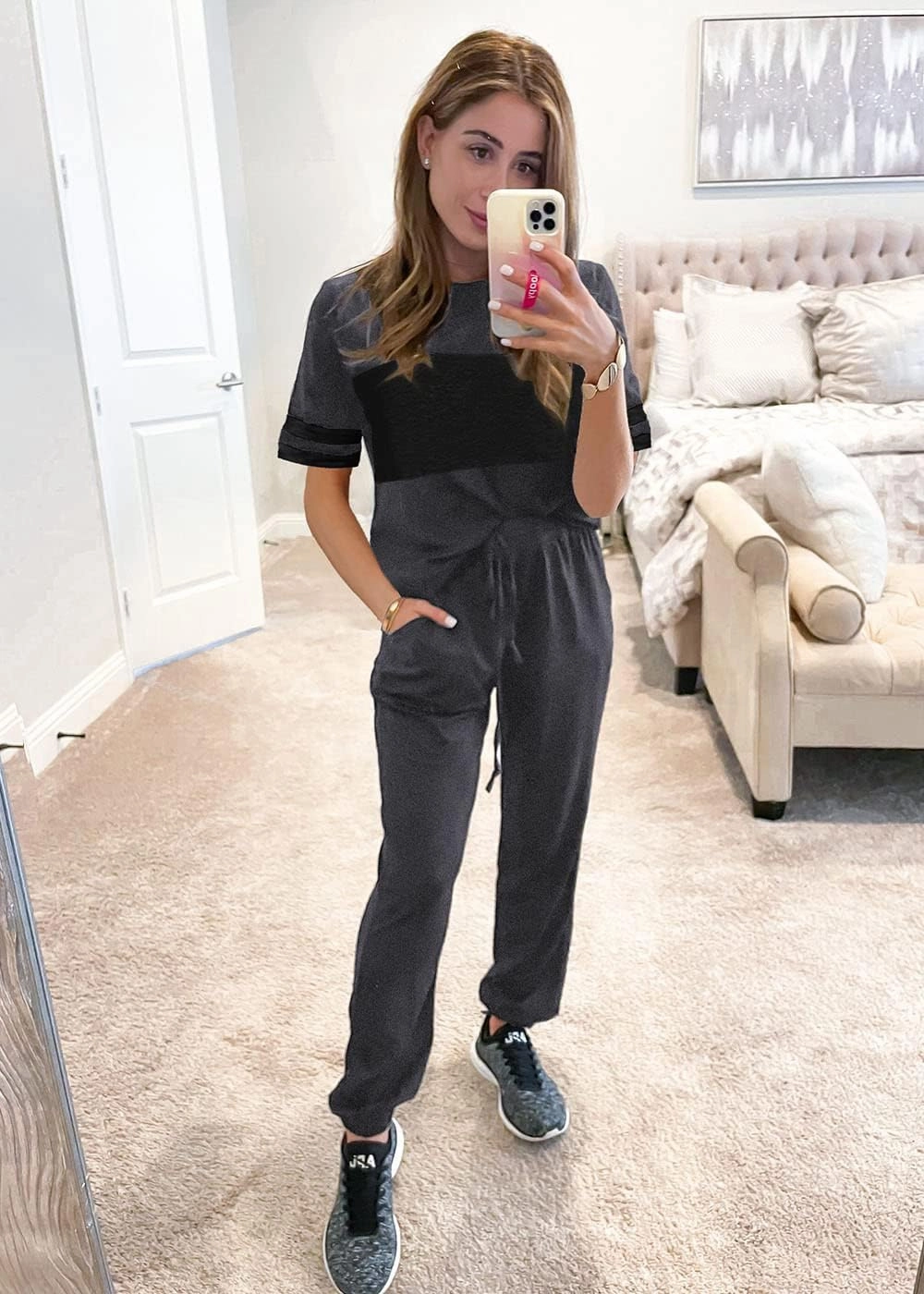PRETTYGARDEN Women's Two Piece Lounge Sets 2025 Spring Summer Jogger Pants Vacation Outfits Travel Airplane Matching Clothes