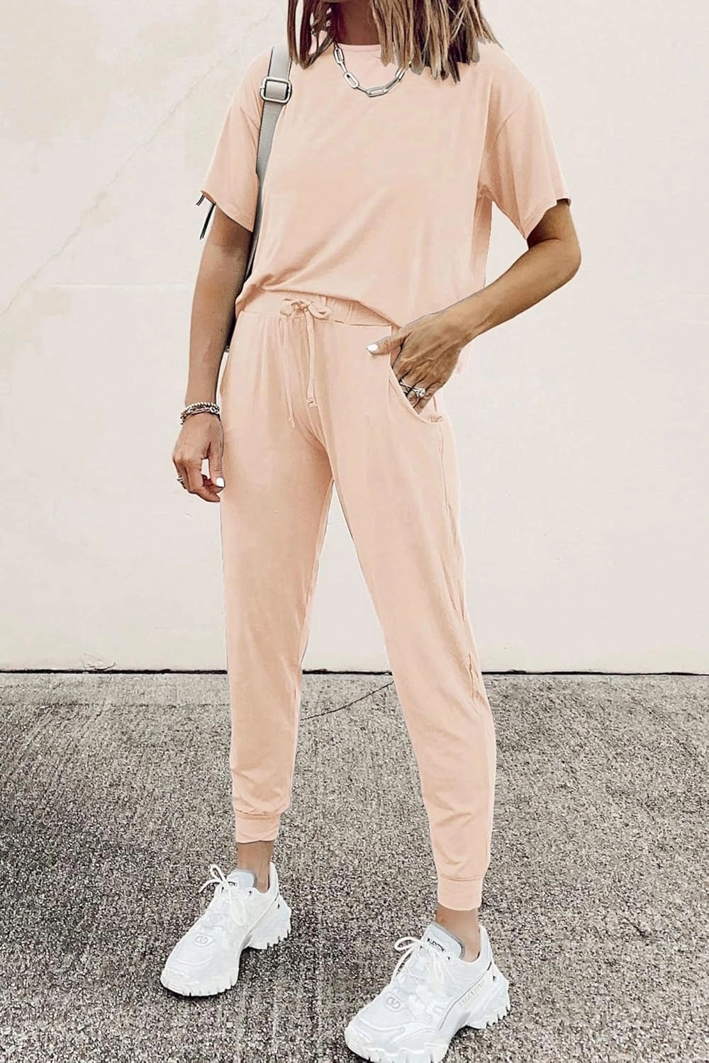 PRETTYGARDEN Women's Two Piece Lounge Sets 2025 Spring Summer Jogger Pants Vacation Outfits Travel Airplane Matching Clothes