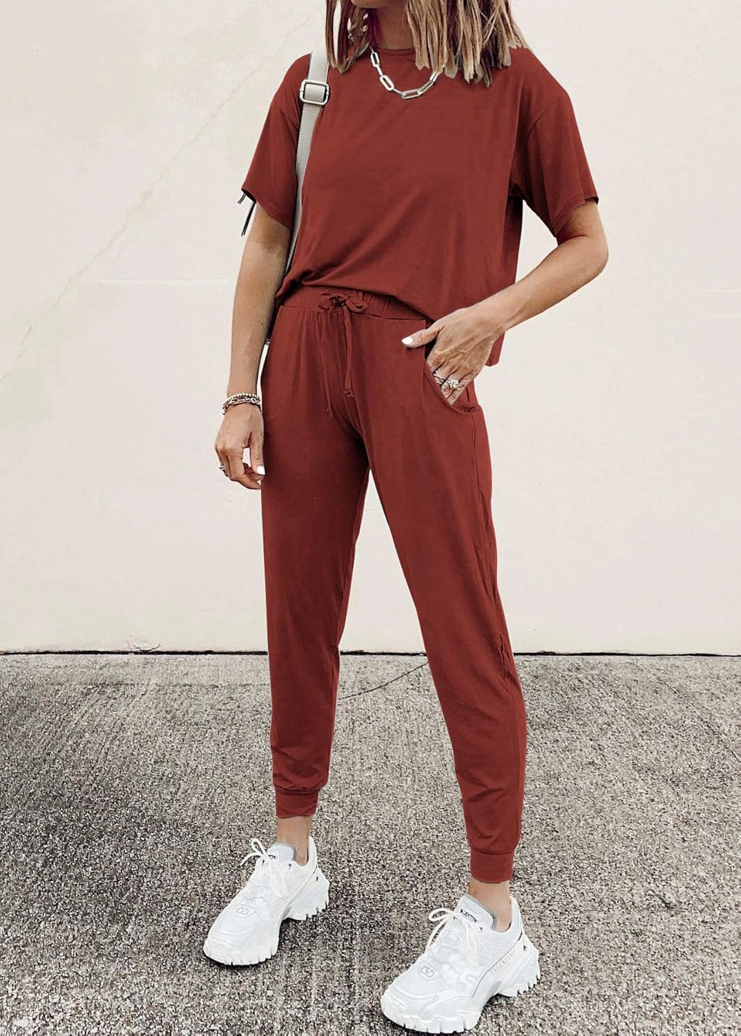 PRETTYGARDEN Women's Two Piece Lounge Sets 2025 Spring Summer Jogger Pants Vacation Outfits Travel Airplane Matching Clothes