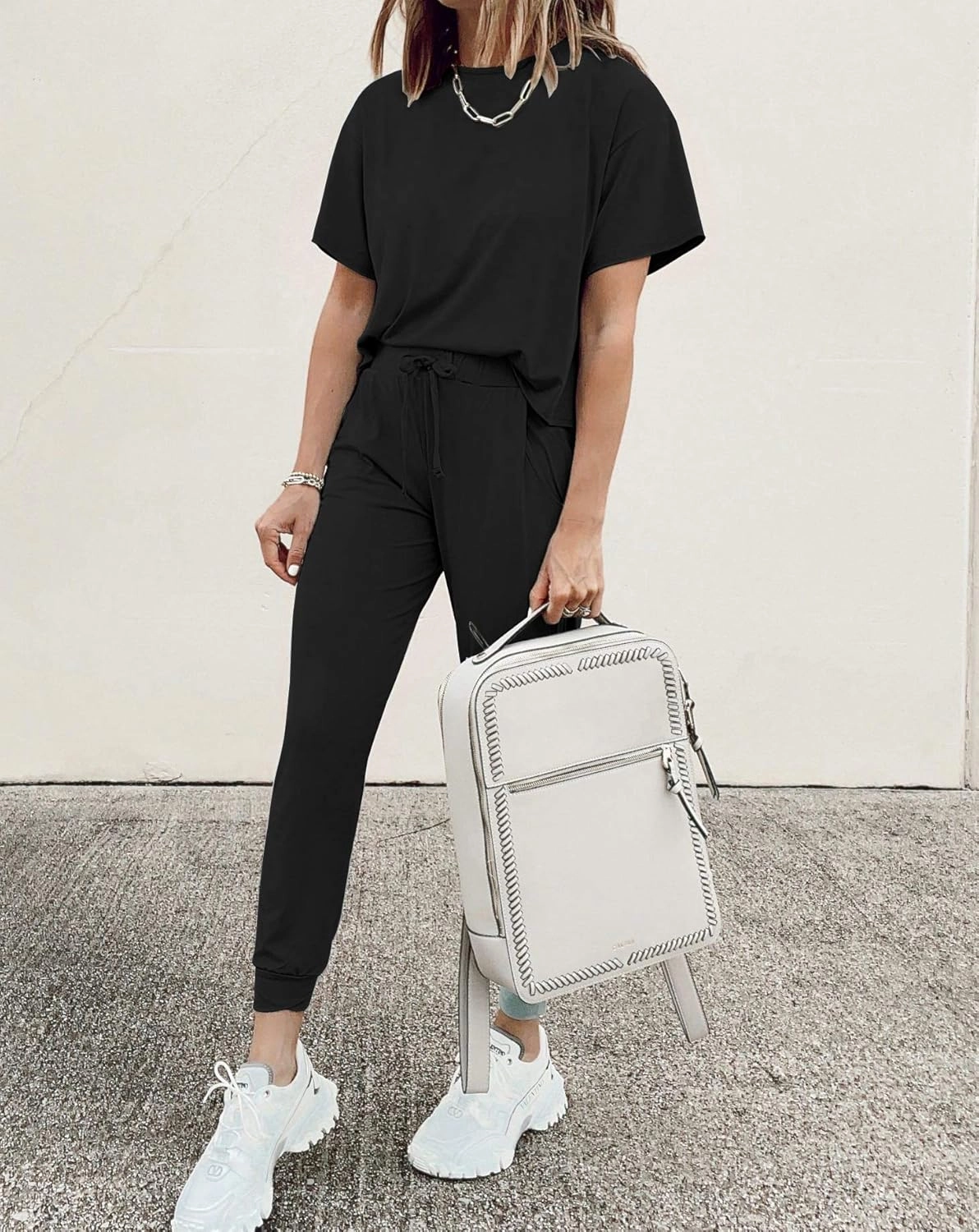 PRETTYGARDEN Women's Two Piece Lounge Sets 2025 Spring Summer Jogger Pants Vacation Outfits Travel Airplane Matching Clothes