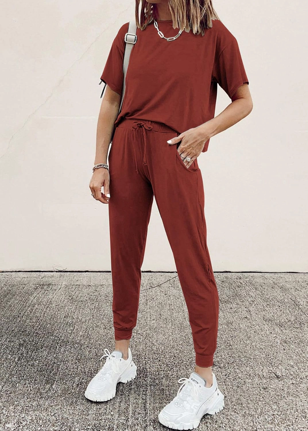 PRETTYGARDEN Women's Two Piece Lounge Sets 2025 Spring Summer Jogger Pants Vacation Outfits Travel Airplane Matching Clothes