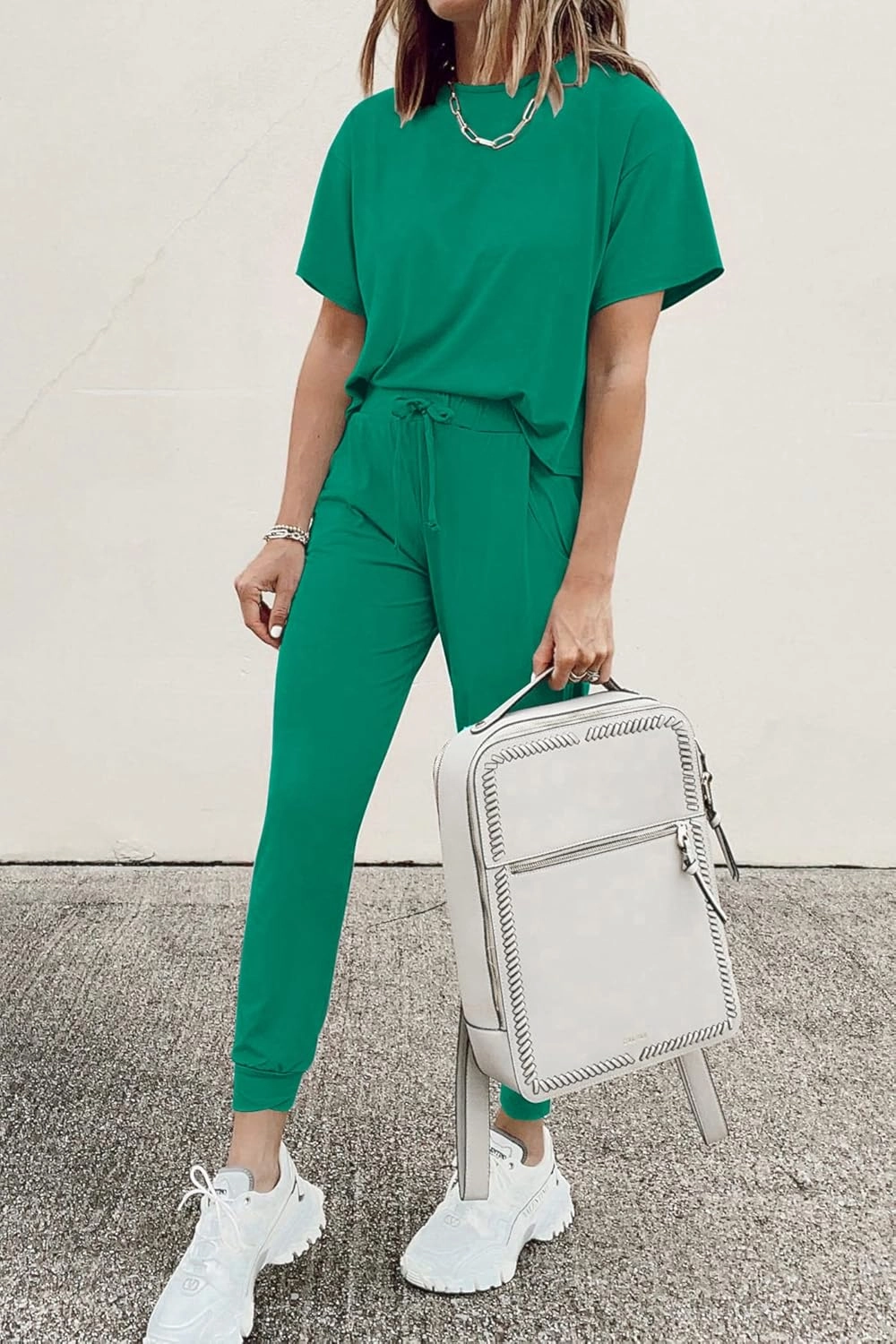 PRETTYGARDEN Women's Two Piece Lounge Sets 2025 Spring Summer Jogger Pants Vacation Outfits Travel Airplane Matching Clothes