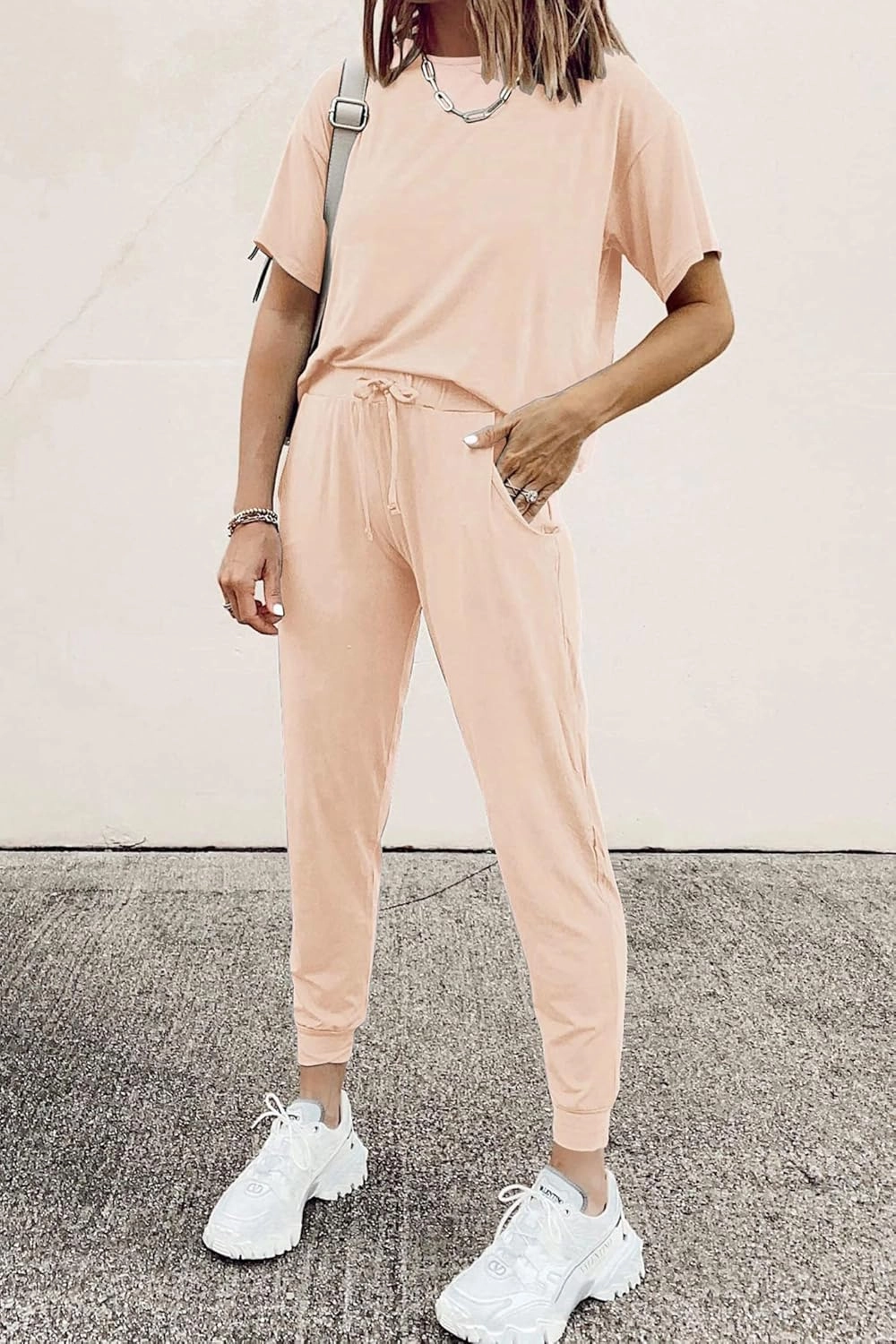 PRETTYGARDEN Women's Two Piece Lounge Sets 2025 Spring Summer Jogger Pants Vacation Outfits Travel Airplane Matching Clothes