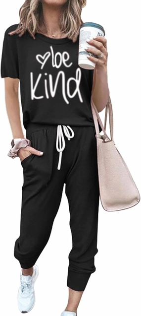 PRETTYGARDEN Women's Two Piece Lounge Sets 2025 Spring Summer Jogger Pants Vacation Outfits Travel Airplane Matching Clothes
