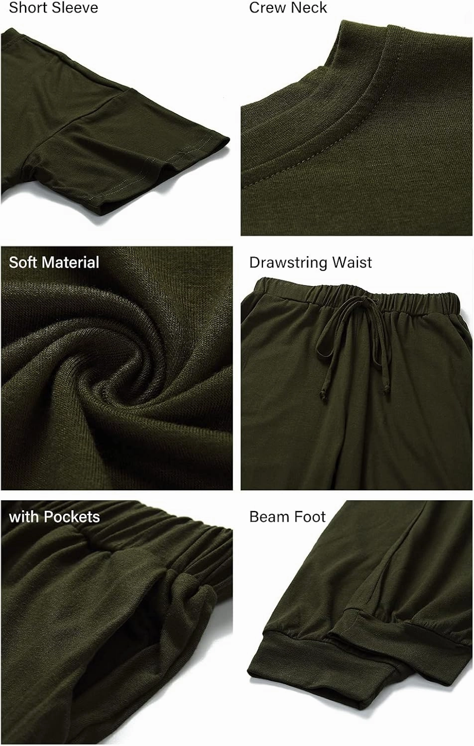 PRETTYGARDEN Women's Two Piece Lounge Sets 2025 Spring Summer Jogger Pants Vacation Outfits Travel Airplane Matching Clothes