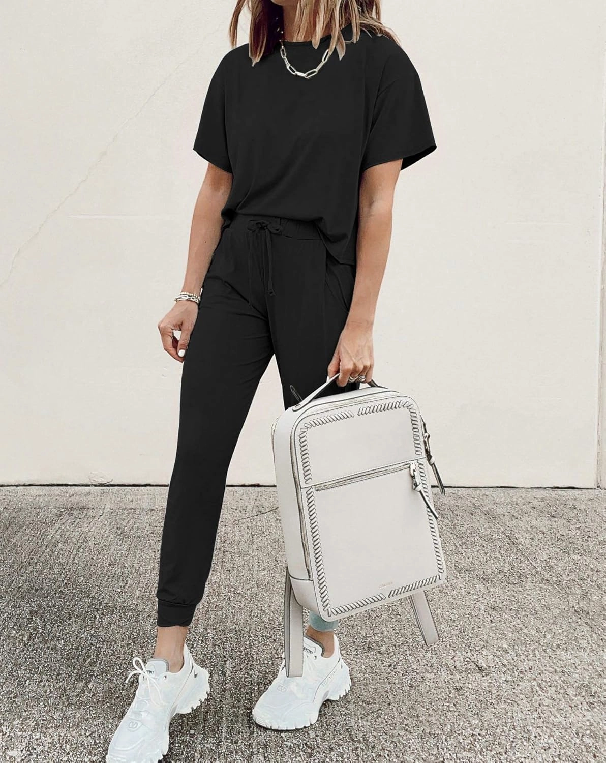 PRETTYGARDEN Women's Two Piece Lounge Sets 2025 Spring Summer Jogger Pants Vacation Outfits Travel Airplane Matching Clothes