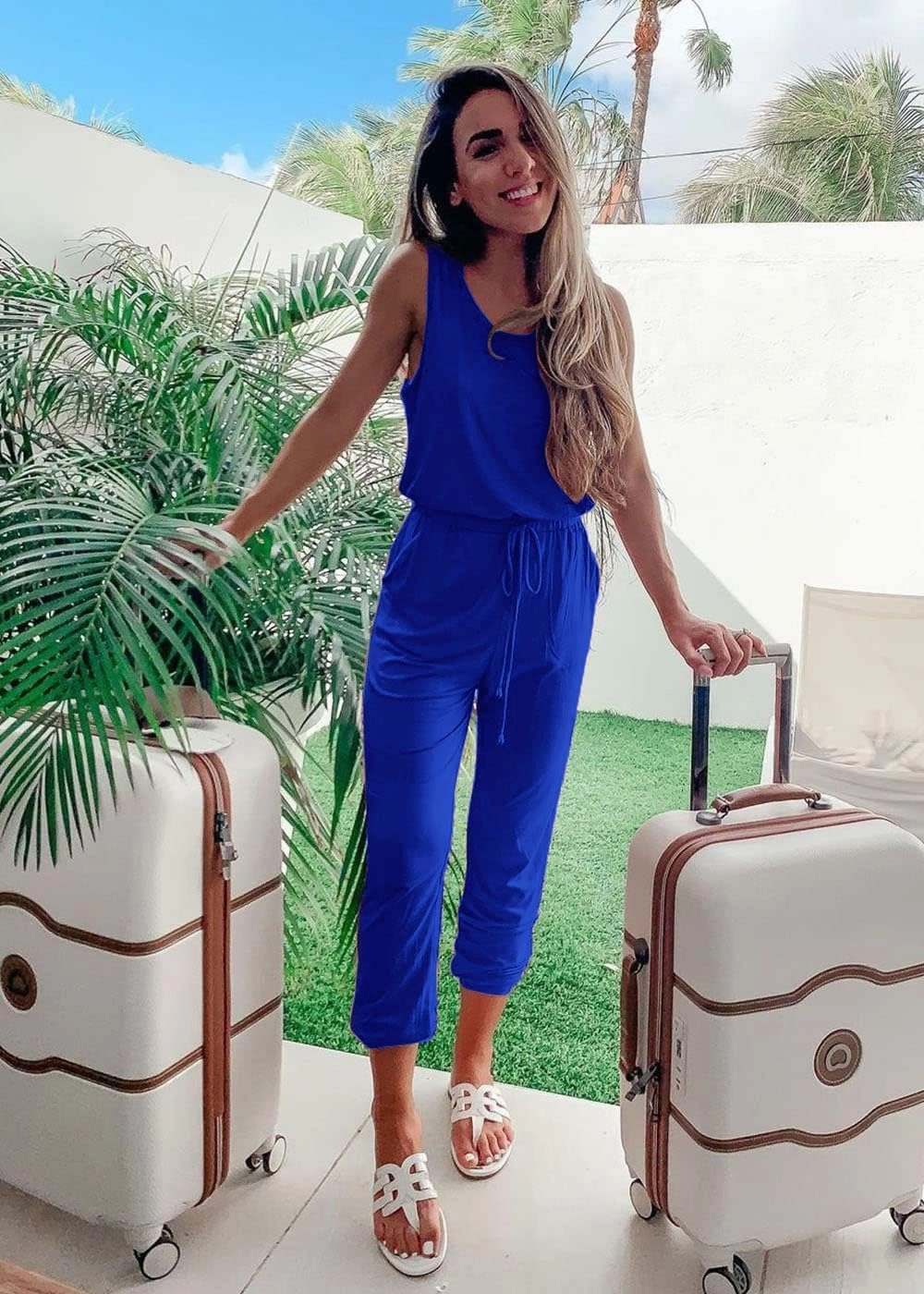 PRETTYGARDEN Women's Two Piece Outfit Sets Summer Casual Sleeveless Crewneck Tops Matching Travel Tracksuit Lounge Wear