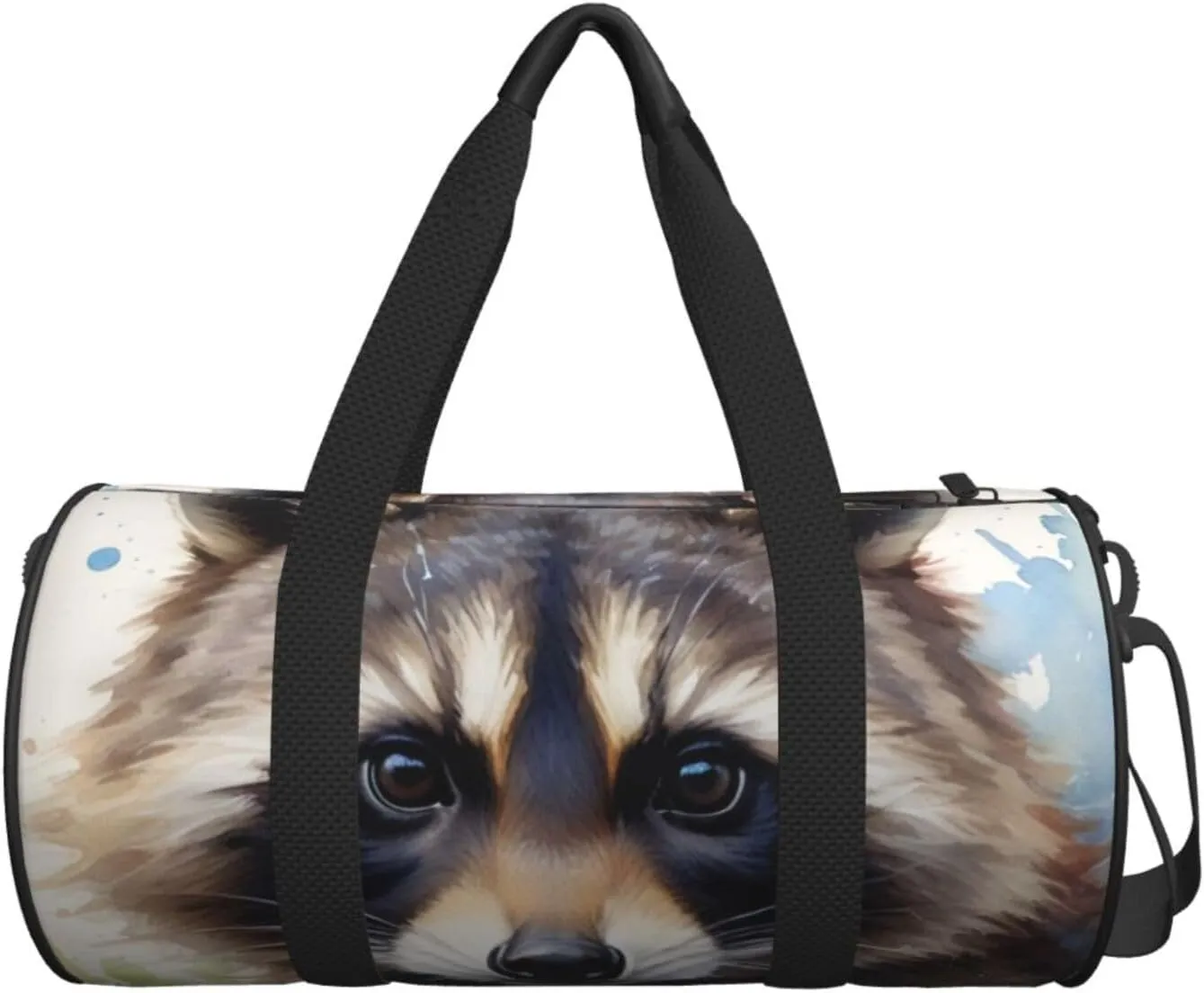 raccoon Printed Travel Bag,Round Personal Item Storage bag,Foldie Duffel Bag for Traveling Vacation,Fitness,Sports