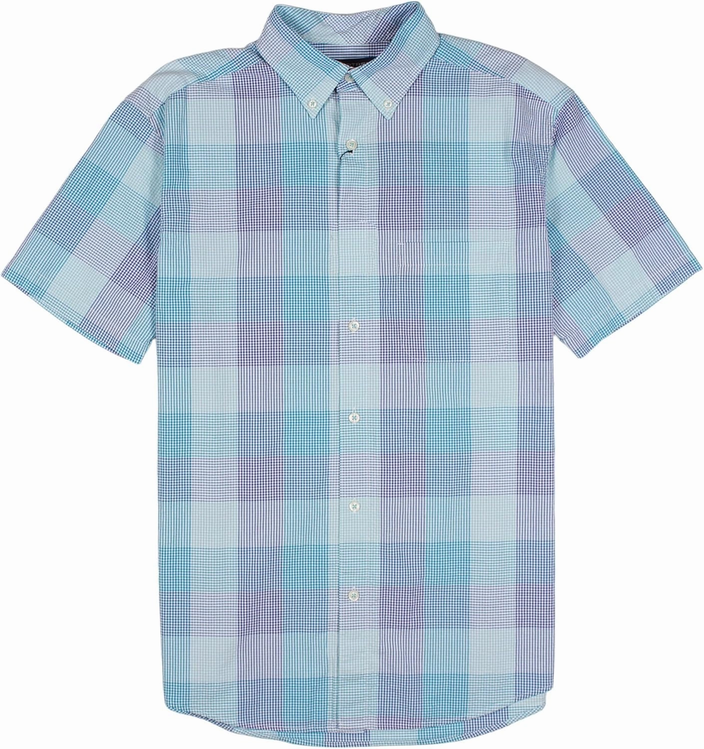 Roundtree & Yorke Men's Short Sleeve Button-Down Shirt (Also Available in Big & Tall)