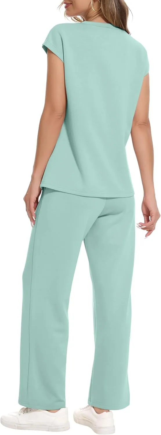RUBZOOF Lounge Sets for Women 2 Piece Track Suits Outfits 2025 Travel Summer Casual Outfit Sets Matching Pants Set Clothing