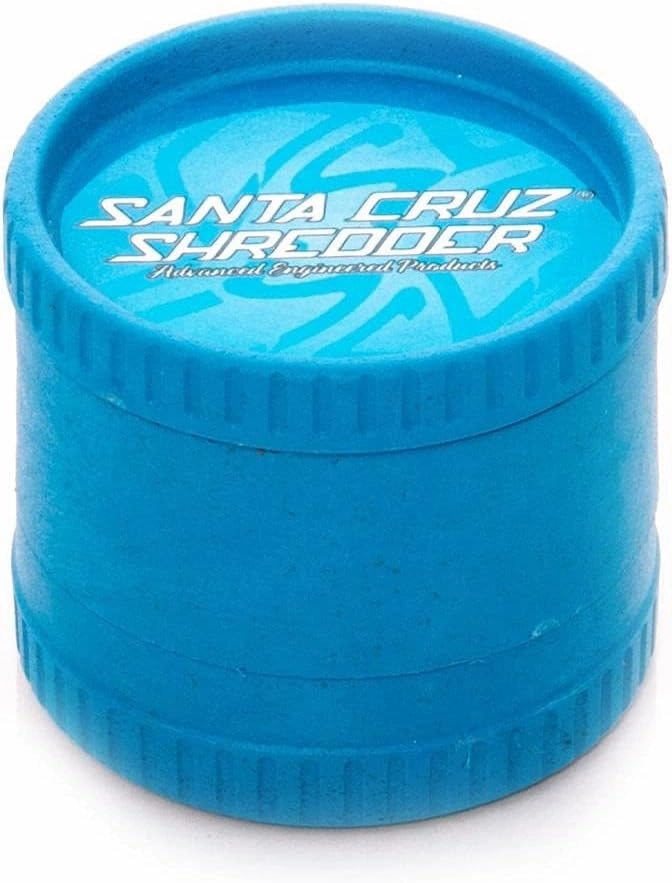 Santa Cruz Shredder Grinder for Herbs Knurled Top for Stronger Grip 3-Piece 2.2" (Blue)