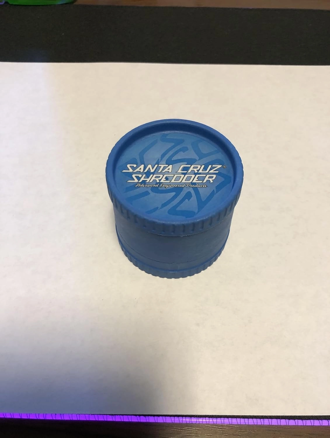 Santa Cruz Shredder Grinder for Herbs Knurled Top for Stronger Grip 3-Piece 2.2" (Blue)