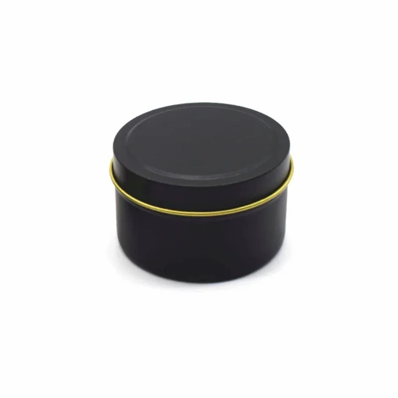 Set Of 5 / 10 Piece 4Oz Black Round Candle Jars For Travel