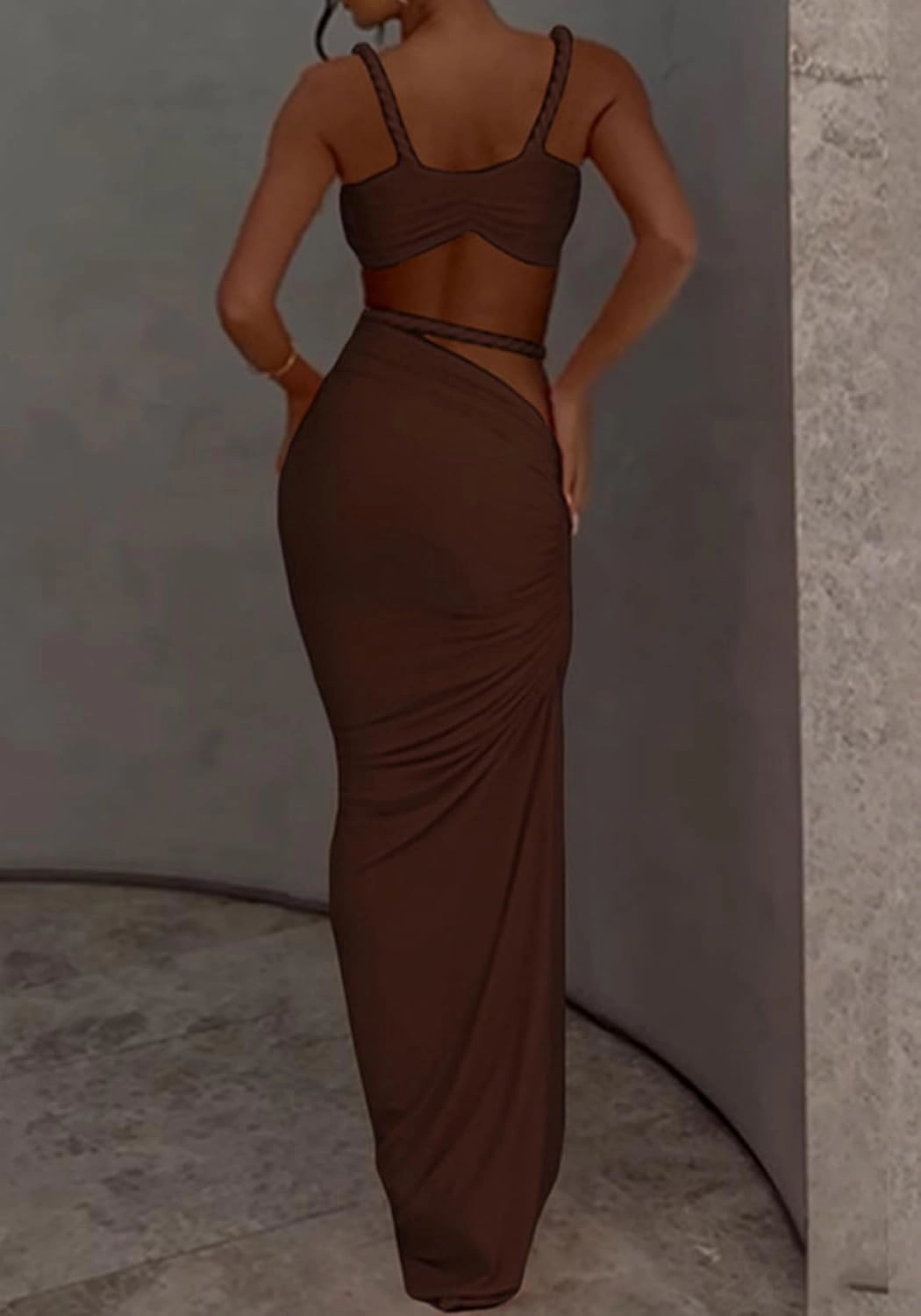 SHINFY Womens Summer Two Piece Maxi Skirt Sets Sexy Corset Top Ruched Long Skirt Beach Dress 2 Piece Club Outfits