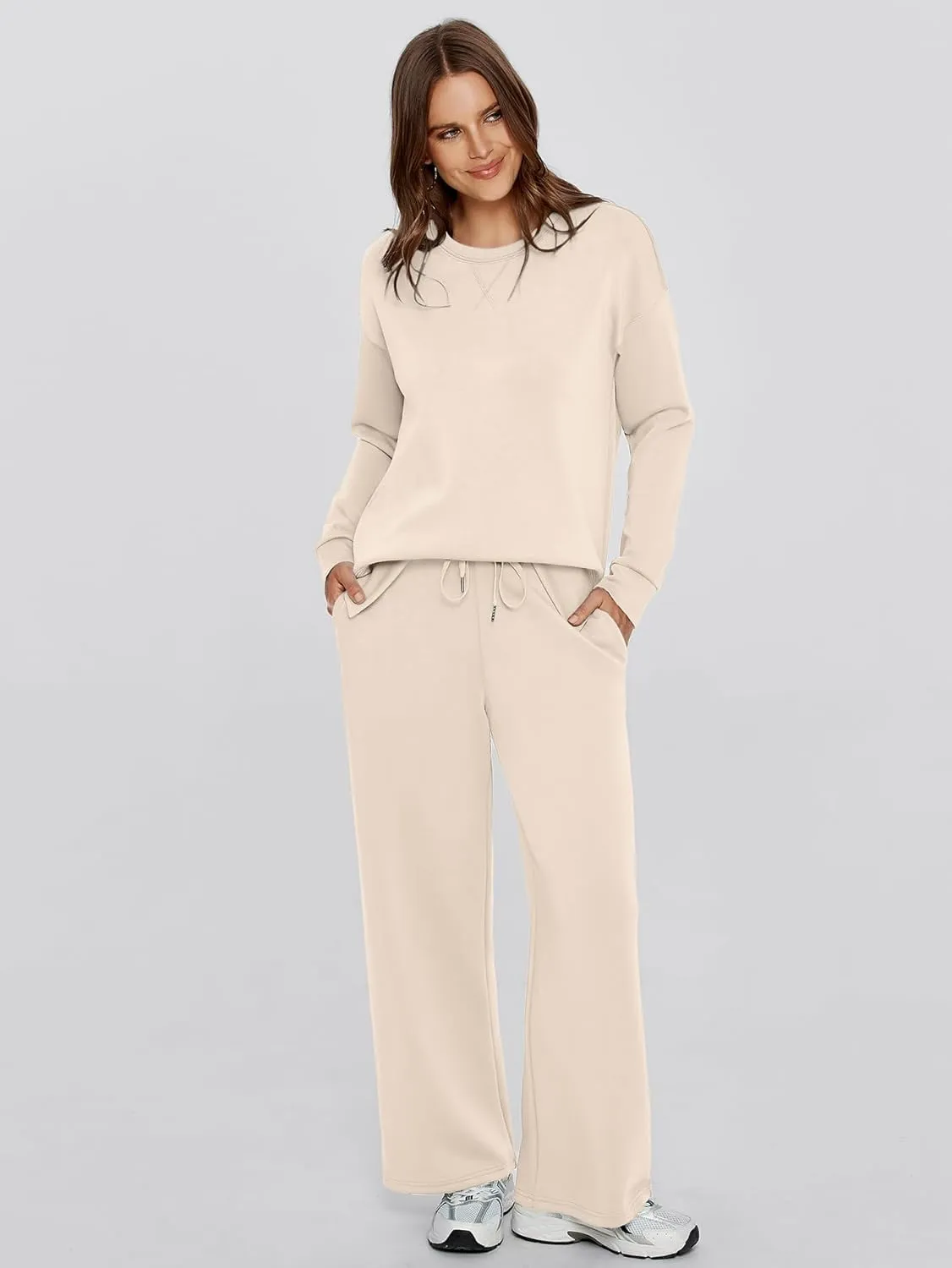 Simplee Lounge Sets for Women 2 Piece Sweat Pants Sets Sweatsuit Sweatshirt Sweatpants Tracksuit