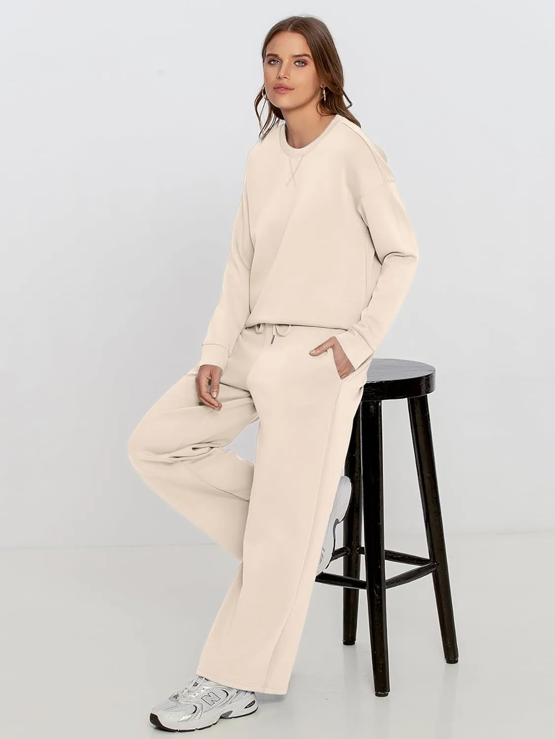 Simplee Lounge Sets for Women 2 Piece Sweat Pants Sets Sweatsuit Sweatshirt Sweatpants Tracksuit