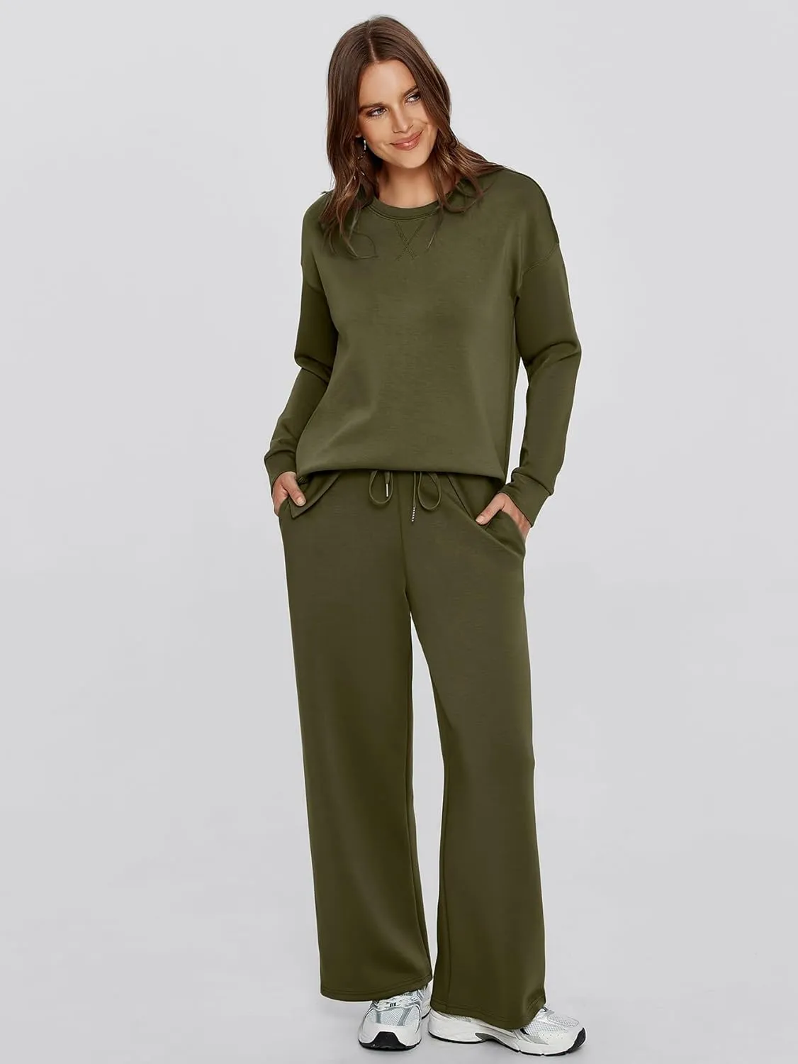 Simplee Lounge Sets for Women 2 Piece Sweat Pants Sets Sweatsuit Sweatshirt Sweatpants Tracksuit
