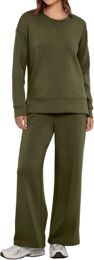 Simplee Lounge Sets for Women 2 Piece Sweat Pants Sets Sweatsuit Sweatshirt Sweatpants Tracksuit