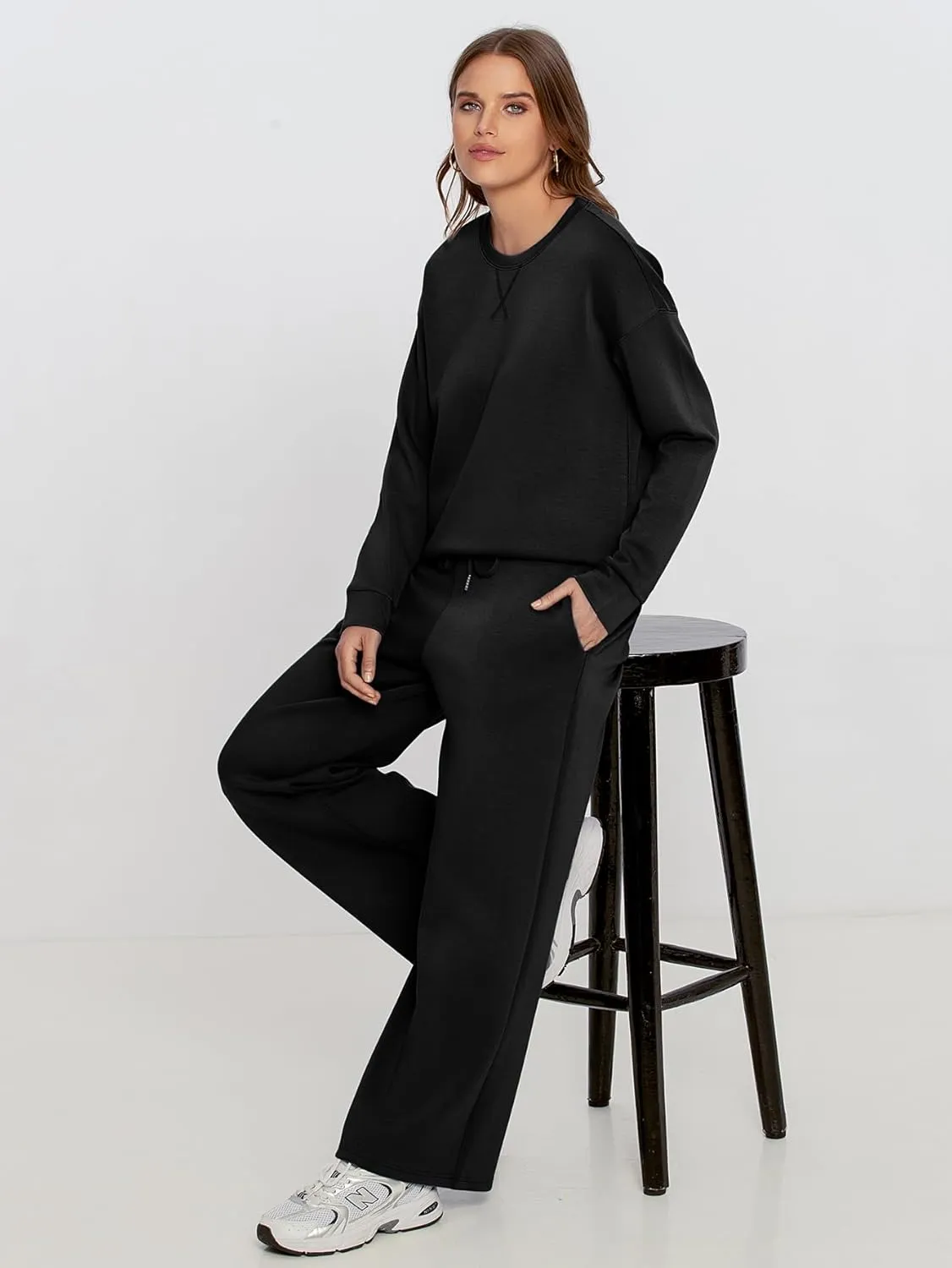 Simplee Lounge Sets for Women 2 Piece Sweat Pants Sets Sweatsuit Sweatshirt Sweatpants Tracksuit