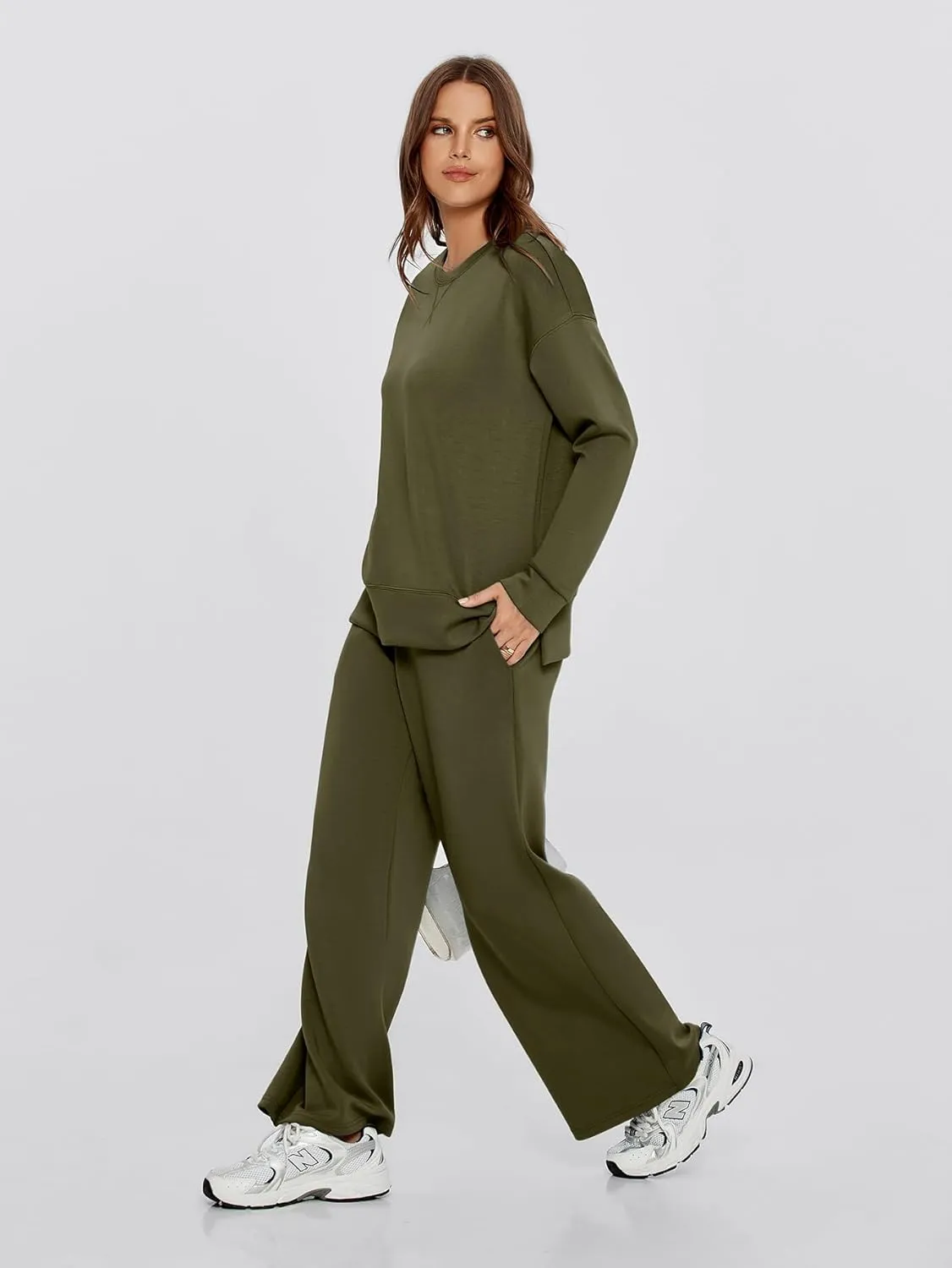Simplee Lounge Sets for Women 2 Piece Sweat Pants Sets Sweatsuit Sweatshirt Sweatpants Tracksuit